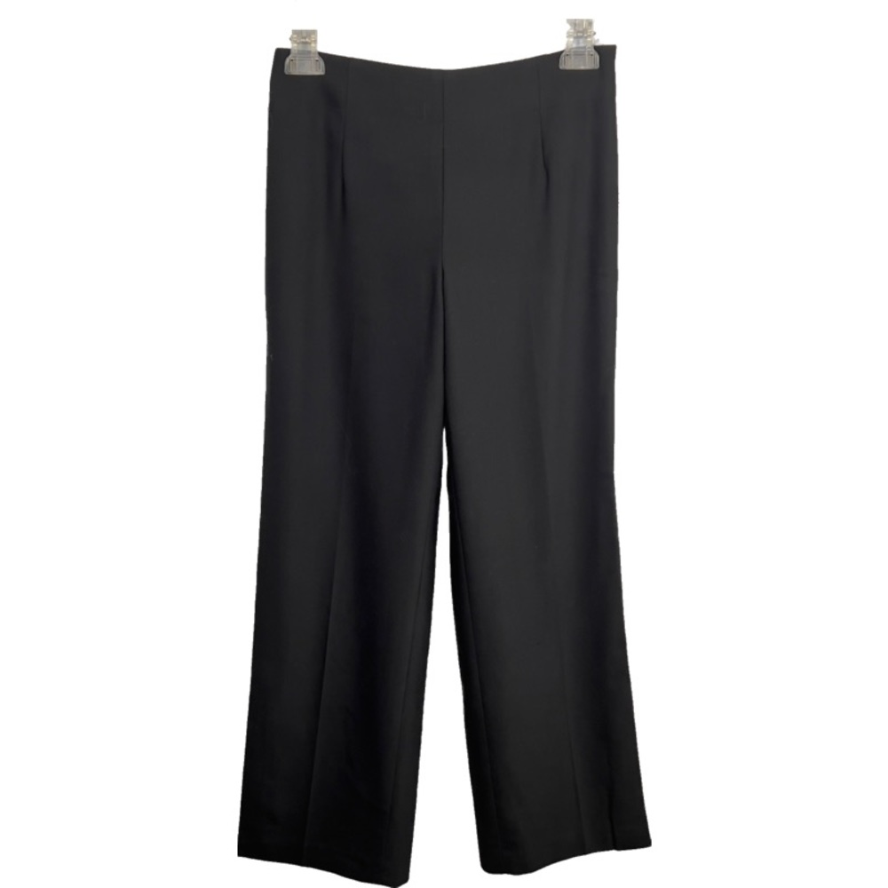 Talbots Petite Black Luxe Italian Wool Stretch Blend Straight Leg Dress Pants 2P